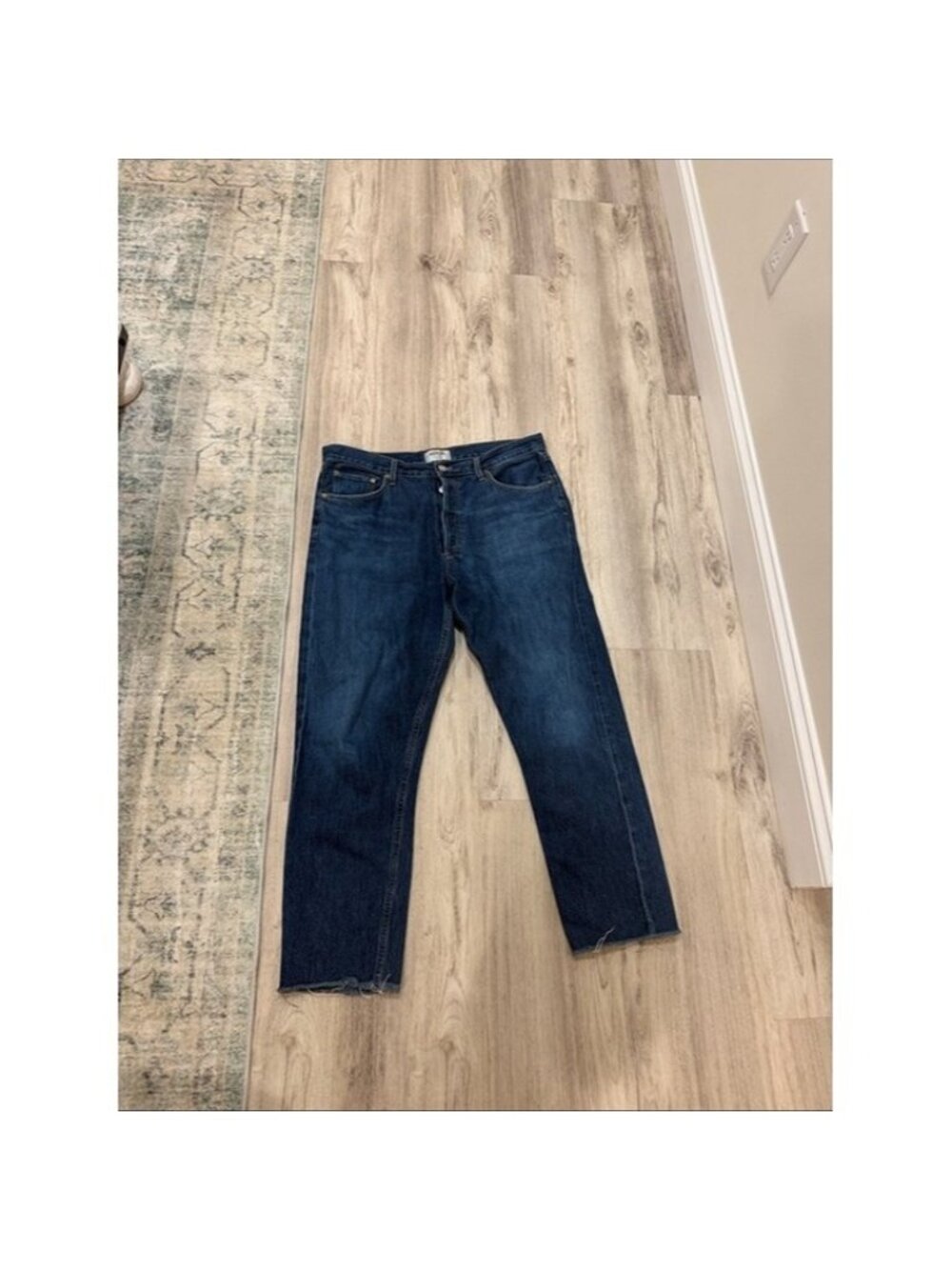 Agolde Jamie high rise classic Women's Straight Jeans raw hem size 32